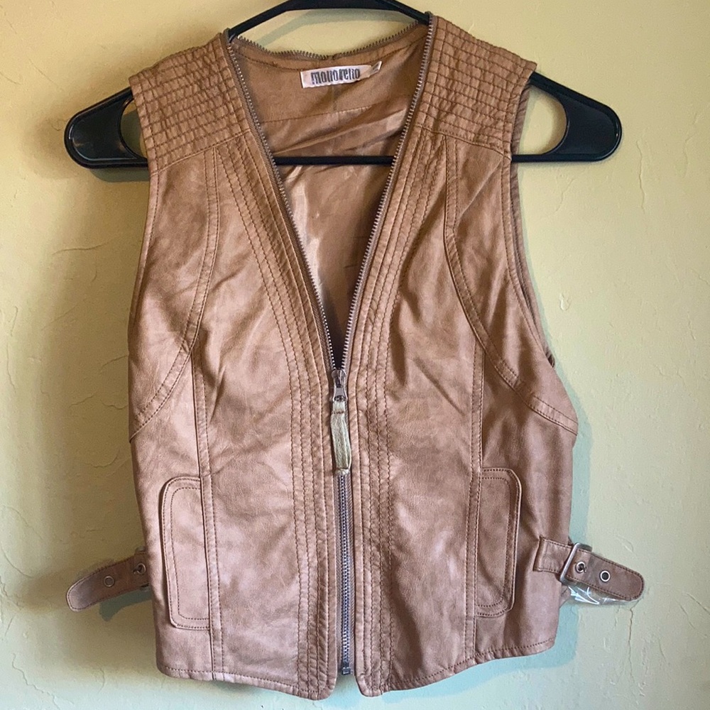 Monoreno hipster space punk metallic bronze vest